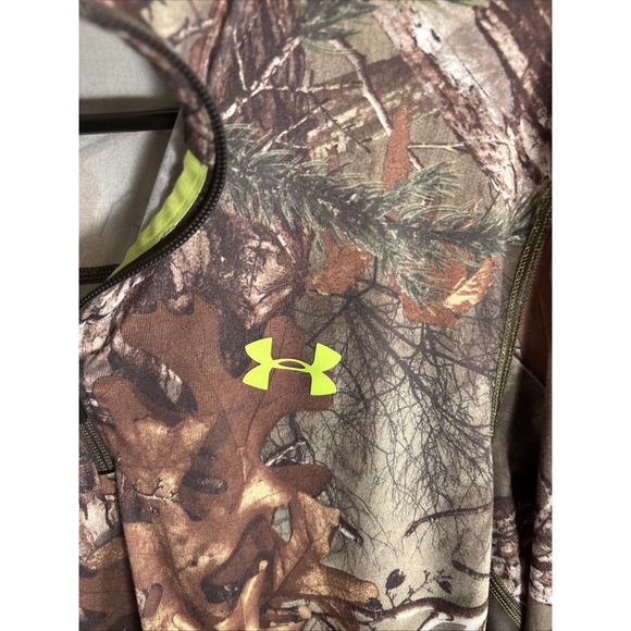Under Armour RealTree Pullover Large Camo Loose Heat Gear Scent Control 1/4 Zip - Picture 3 of 8